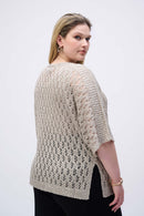 Pointelle Sequin Jumper - Champagne