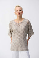 Pointelle Sequin Jumper - Champagne
