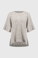 Pointelle Sequin Jumper - Champagne