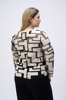 Mesh & Leatherette Jacket - Moonstone/black