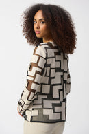 Mesh & Leatherette Jacket - Moonstone/black
