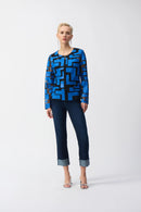 Mesh & Leatherette Jacket - Coastal Blue/black