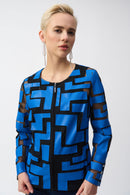 Mesh & Leatherette Jacket - Coastal Blue/black