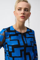 Mesh & Leatherette Jacket - Coastal Blue/black