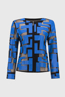 Mesh & Leatherette Jacket - Coastal Blue/black