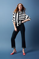Jacquard Stripe Jumper - Midnight Blue/vanilla