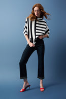 Jacquard Stripe Jumper - Midnight Blue/vanilla