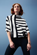 Jacquard Stripe Jumper - Midnight Blue/vanilla