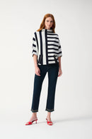 Jacquard Stripe Jumper - Midnight Blue/vanilla
