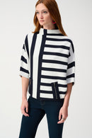 Jacquard Stripe Jumper - Midnight Blue/vanilla