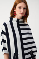Jacquard Stripe Jumper - Midnight Blue/vanilla