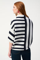 Jacquard Stripe Jumper - Midnight Blue/vanilla
