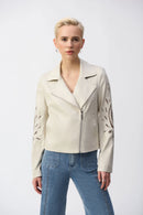 Faux-Suede Moto Jacket - Moonstone
