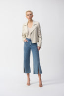 Faux-Suede Moto Jacket - Moonstone