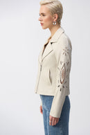 Faux-Suede Moto Jacket - Moonstone