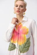 Embroidered Flower Shirt - Vanilla Multi