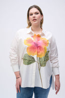 Embroidered Flower Shirt - Vanilla Multi