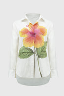 Embroidered Flower Shirt - Vanilla Multi
