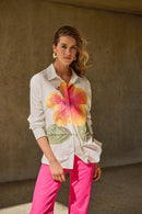 Embroidered Flower Shirt - Vanilla Multi