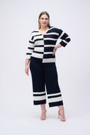 Placement Stripe Culotte - Midnight Blue/vanilla