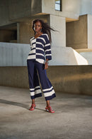 Placement Stripe Culotte - Midnight Blue/vanilla