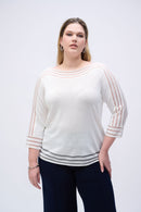 Mesh Stripe Detail Jumper - Vanilla