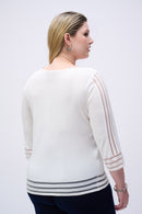 Mesh Stripe Detail Jumper - Vanilla