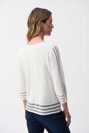 Mesh Stripe Detail Jumper - Vanilla