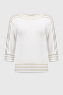 Mesh Stripe Detail Jumper - Vanilla