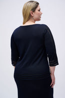 Mesh Stripe Detail Jumper - Midnight Blue
