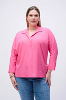 Overlap VNeck Shirt - Bubblegum