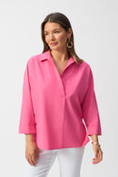 Overlap VNeck Shirt - Bubblegum
