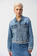 Embroidered Denim Jacket - Vintage Blue