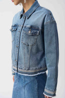 Embroidered Denim Jacket - Vintage Blue
