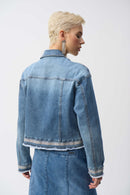Embroidered Denim Jacket - Vintage Blue