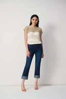 Slim Fit Cropped Jeans - Dark Denim Blue