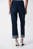 Slim Fit Cropped Jeans - Dark Denim Blue
