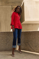 Slim Fit Cropped Jeans - Dark Denim Blue