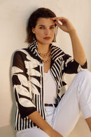 Mesh and Satin Jacket - Black/vanilla