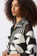 Mesh and Satin Jacket - Black/vanilla