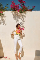 Straight Fit Crop Jean - White