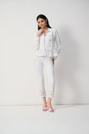 Straight Fit Crop Jean - White