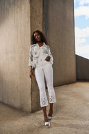 Straight Fit Crop Jean - White