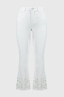 Straight Fit Crop Jean - White