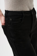 Classic Wide Leg Stretch Jeans - Black
