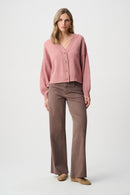 Wide-Leg Stretch Jeans - Mink