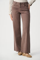 Wide-Leg Stretch Jeans - Mink