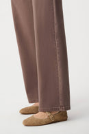 Wide-Leg Stretch Jeans - Mink