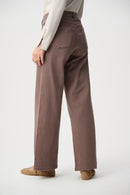 Wide-Leg Stretch Jeans - Mink