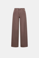Wide-Leg Stretch Jeans - Mink